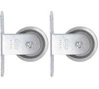 Amig - Puleggia Zincata con Roldana metallica e supporto di fissaggio per stendibiancheria, installazione semplice (23576) (Confezione da 2)