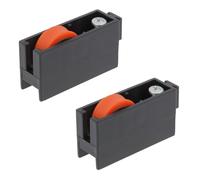Amig - Rullo per finestra scorrevole - Set da 2 pezzi - Dimensioni 48 x 26 mm - Corpo in nylon con cuscinetti a sfere - Progettato per finestre scorrevoli - Colore nero - Mod. COR10