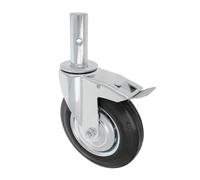 Amig - Ruota da Andamio Femmina con Freno - Ø200 mm - Nucleo Metallico e Banda in Gomma - Cuscinetti a Rulli - Supporta 200 kg - Ideale per Andamio e Pavimenti Interni/Esterni - Ruote Girevoli