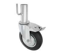 Amig - Ruota per Ponteggi Femmina, Con Freno, Ruota = Ø 200 mm x 46 mm, Nucleo Metallico e Fascia in Gomma | Cuscinetti a Rulli | Appositamente Progettata per Uso Industriale