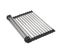 Amig - Scolapiatti pieghevole Hidro - 46,5 x 29,5 x 1 cm - Acciaio inox - Colore