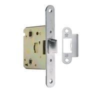 Amig - Scrocco unificato per porte interne in legno - Entrata 50 mm e interasse tra i quadri 47 mm - Acciaio ottonato verniciato - Frontale tondo - Mod. 2000