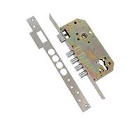 Amig - Serratura a incasso Mod. 100 base per porte in legno di ingresso | con maniglia reversibile | Per maniglie di quadrato 8 mm | in acciaio con finitura cromata opaca