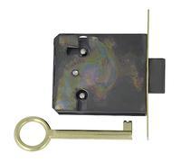 Amig - Serratura da Incasso per Mobili | Entrata a 20 mm | Include Chiave a Perno | Sistema di Chiusura per Tavoli, Armadi e Mobili Piccoli | Ottone Dorato Opaco