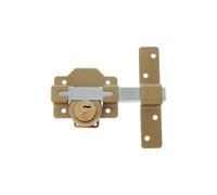 Amig - Serratura da sovrapposizione con cilindro rotondo interno ed esterno Mod. 40 | 88 x 153 mm | Serratura di sicurezza con chiave | Include 5 chiavi a maglia | Acciaio Martelio