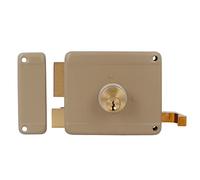 Amig - Serratura da sovrapposizione | Sicurezza per porte in legno | Facile installazione | Acciaio resistente, Beige, 100 x 85 mm