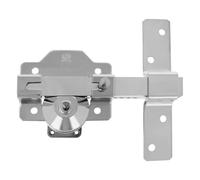 Amig - Serratura di sovrapposizione per porte con cilindro di sicurezza e chiavistello di apertura - Acciaio - Colore argento - Cilindro 70 mm - Include 5 chiavi a maglia - 88 x 153 mm