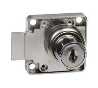 Amig - Serratura rinforzata per porte di mobili Mod.7 + 2 chiavi Mod.371 | per armadi di casa o ufficio | in acciaio nichelato | Chiusura a sinistra | sicura e facile da installare