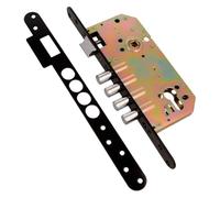 Amig - Serratura | Serratura da infilare con catenacci per porte | Acciaio | 50/85mm | Nero | Senza cilindro e protezione di sicurezza | Chiusura reversibile