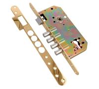 Amig - Serratura | Serratura da infilare con catenacci per porte | Acciaio | 50/85mm | Ottone verniciato | Senza cilindro e protezione di sicurezza | Chiusura reversibile