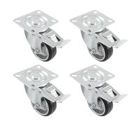 Amig - Set 4 Ruote con Freno per Mobili | Ø 100 mm | Ruote Girevoli con Piastra di Montaggio | Peso Massimo 100 Kg | Per Spostare Mobili Pesanti | Cuscinetti a Rulli | Nucleo Metallico | Gomma Nera