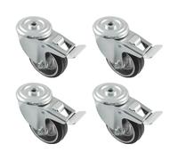 Amig - Set 4 Ruote con Freno per Mobili | Ø 125 mm | Ruote Girevoli Senza Piastra | Peso Massimo 120 Kg | Per Spostare Mobili Pesanti | Cuscinetti a Rulli | Nucleo Metallico | Gomma Nera