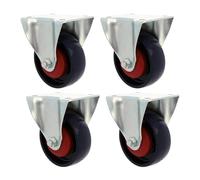 Amig - Set 4 Ruote Fisse con Piastra Metallica | Ø 100 mm | Peso Massimo 250 Kg | Per Mobili Pesanti o Carrelli Industriali | Cuscinetti a Sfere | Nucleo in Nylon | Colore Blu