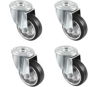 Amig - Set 4 Ruote per Mobili | Ø 100 mm | Ruote Girevoli Senza Piastra di Montaggio | Peso Massimo 90 Kg | Per Spostare Mobili Pesanti | Cuscinetti a Rulli | Nucleo Metallico | Gomma Nera