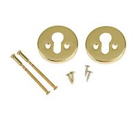 Amig - Set Bocallavi rotondi per serrature con cilindri Europrofilo Mod. 25AT | Ø 59 mm | Con 4 tirafondi e viti passanti antifurto | acciaio cromato opaco | argento