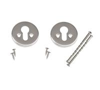 Amig - Set Bocallavi rotondi per serrature con cilindri Europrofilo Mod. 25AT - Ø 59 mm - Con 4 Tirafondi e Viti Passanti Antifurto - Acciaio Ottonato Verniciato - Oro
