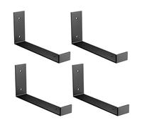 Amig - Set da 4 Staffe ad Angolo “L” per Scaffali Industriali - 103 x 261 x 40 mm - Acciaio Nero Opaco - Supporto da Parete per Mensole - Design Funzionale e Resistente - Ideale per Scaffali da Parete