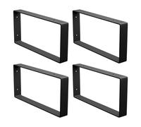 Amig - Set da 4 Staffe Rettangolari per Scaffali Industriali - 126 x 261 x 30 mm - Acciaio Nero Opaco - Supporto da Parete per Mensole - Design Funzionale e Resistente - Ideale per Scaffali da Parete