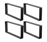 Amig - Pacchetto di 4 supporti rettangolari per scaffali industriali | 126 x 261 x 30 mm | Acciaio | Colore: Nero opaco | Set di 4 angoli per ripiani | Staffe metalliche nere