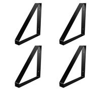 Amig - Set da 4 Staffe Triangolari per Scaffali Industriali - 211 x 261 x 30 mm - Acciaio Nero Opaco - Supporto da Parete per Mensole - Design Funzionale e Resistente - Ideale per Scaffali da Parete