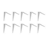 Amig - Set di 10 Staffe per Mensole in Acciaio | Supporti per Mensole | Reggimensola | Staffe per Mensole in Acciaio | Colore Grigio Metallizzato | Dimensioni 400 x 350 | Peso max. 40 kg