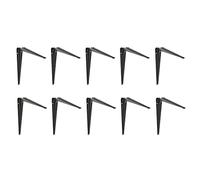 Amig - Set di 10 Staffe per mensole in Acciaio | Supporti per Mensole | Reggimensola | Staffe per mensole in Acciaio | Colore: Nero | Dimensioni: 450 x 400 | Peso max: 35 kg