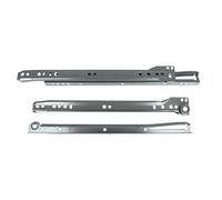Amig - Set di 2 guide scorrevoli metalliche | Binari per cassetti di mobili e armadietti | Lega di acciaio per durata | Ruote scorrevoli, Grigio Metallizzato, 400 x 37 mm