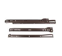 Amig - Set di 2 guide scorrevoli metalliche con ruote | binari per cassetti di mobili, cassettiere o armadietti | acciaio | colore marrone | resistenza di carico: 18 kg/coppia, dimensioni: 500 mm