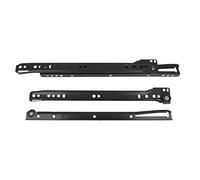 Amig - Set di 2 guide scorrevoli metalliche con ruote - binari per cassetti mobili, cassettiere o armadi - acciaio - Colore nero - Resistenza di carico: 18 kg/coppia - Misure: 400 mm