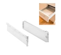 Amig - Set di 2 guide scorrevoli metalliche Mod.30 con ruote e lato del cassetto incluso per cassetti di mobili, cassettiere o armadietti | in acciaio finitura bianca | Dimensioni: 86 x 500 mm