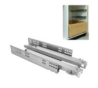 Amig - Set di 2 guide scorrevoli Mod.41 in acciaio zincato per cassetti di mobili, cassettiere o armadietti | di estrazione totale con chiusura automatica | Resistenza di carico: 25 kg/coppia,