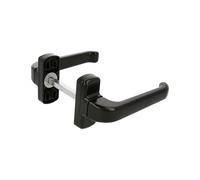 Amig - Set di 2 Maniglie a Rosetta per Porte - Mod. EPSILON - 132 x 70 mm - Quadrato 8 mm - Design Elegante e Semplice - Impugnatura Ergonomica della Maniglia - Alluminio Nero