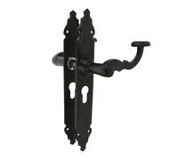 Amig - Set di 2 Maniglie per Porte da Interno Mod. 100PB85 - 280 x 45 x 3,5 mm - Quadrello 8 mm - Per Uso con Serrature da Incasso - Tipo Forgiato - In Zamak con Finitura Nera