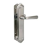 Amig - Set di 2 maniglie per porte in ottone color argento con finitura cromata opaca per porte interne - 256 x 48 mm · Quadrato da 8 mm | viti incluse