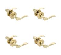 Amig - Set di 4 maniglie a rosetta, modello Yaltarz, in acciaio ottonato verniciato, dimensioni: 52 mm, mandrino 6 mm, ideale per porte interne ed esterne, design moderno