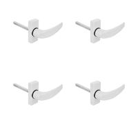 Amig Set di 4 rosette per porte - Modello DELTA - 121 x 72 mm - perno quadrato 8 mm - Design elegante e semplice - Impugnatura ergonomica - Alluminio bianco