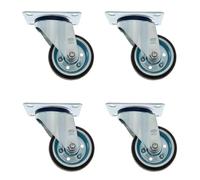 Amig - Set di 4 Ruote per Mobili - Ø 80 mm - Portata Massima per Ruota 70 kg - Piastra in Acciaio - Realizzate in Gomma - Senza Freno - Ideali per Spostare Attrezzature Industriali e Mobili Pesanti