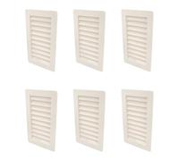 Amig - Set di 6 griglie di ventilazione rettangolari in plastica con zanzariera - Ideali per cucina e bagno - 200x140 mm - Bianco