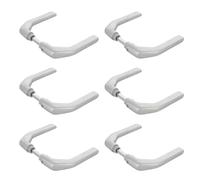 Amig - Set di 6 maniglie in alluminio argentato senza piastra | Ideale per Porte D'ingresso e di Passaggio | 130 x 61 mm | Spessore Massimo della Porta 65 mm | Maniglia Funzionale con Manovella