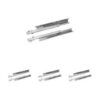 Amig - Set di 8 guide scorrevoli Mod.40 in acciaio zincato per cassetti di mobili, cassettiere o armadietti | a rimozione parziale con chiusura automatica | resistenza di carico: 25 kg/coppia,