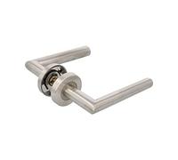 Amig - Set di maniglie con rosetta per porte - mod. 37RX - 120 x Ø19 mm - Quadretto da 8 mm - Design elegante e semplice - Acciaio inossidabile 18/8 Argento opaco