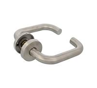 Amig - Set di maniglie con rosetta per porte - mod. 3RXD - 139 x Ø19 mm - Quadretto da 8 mm - Design elegante e semplice - Acciaio inossidabile argento opaco