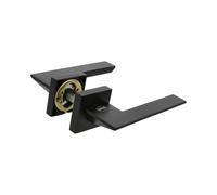 Amig - Set di Maniglie per Porte | Mod. ZAHORA | 51 x 146 mm | Alluminio Nero Opaco | Con Bocchetta per Chiave | Design Elegante e Semplice | Maniglia con Presa Ergonomica
