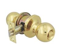 Amig - Set di Pomelli a Sfera con Serratura | Ingresso Sicuro con Chiave e Serratura Interna | Ottone Lucidato per Porte in Legno | Design Elegante e Robusto, Ottone Lucido, Standard