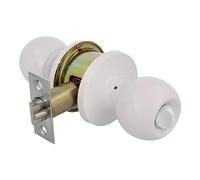 Amig - Set di Pomelli a Sfera con Serratura | Ottone Robusto e Sicuro | Adatto per Porte in Legno | Finitura Bianca Elegante | Sistema Antischeda | Modello 5100, Multicoloured, Standard, Ottone