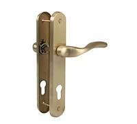 Amig - Set Maniglia per Porta - Modello Lena - Acciaio - 238 x 40 mm - Serratura a 70 mm - Colore: Ottone satinato