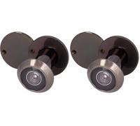 Amig - Spioncino per porta, lente Superangolare, per porte d'ingresso interne ed esterne, colore pelle, ottone, dimensioni: Diametro 14 mm, spessore della porta 25-42 mm (Confezione da 2)