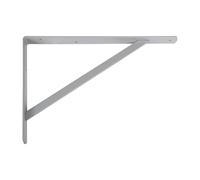 Amig - Staffa per mensola a muro - Staffa angolare in acciaio - 250x200 mm - Grigio metallizzato - Supporta fino a 330 kg - Staffa angolare per mensola - Supporto per mensola - Facile da installare
