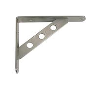 Amig - Staffa per Mensole a Muro | Design Compatto e Funzionale | Supporto in Acciaio per 330 kg | Facile Installazione | Ideale per Casa e Ufficio, Nichel Spazzolato, 250 x 195 mm