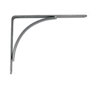 Amig - Staffa per mensole a muro | Supporti per Mensole | Reggimensola | Staffe per mensole in Acciaio | Colore: Grigio Metallizzato | Dimensioni: 250 x 200 | Peso max: 65 kg